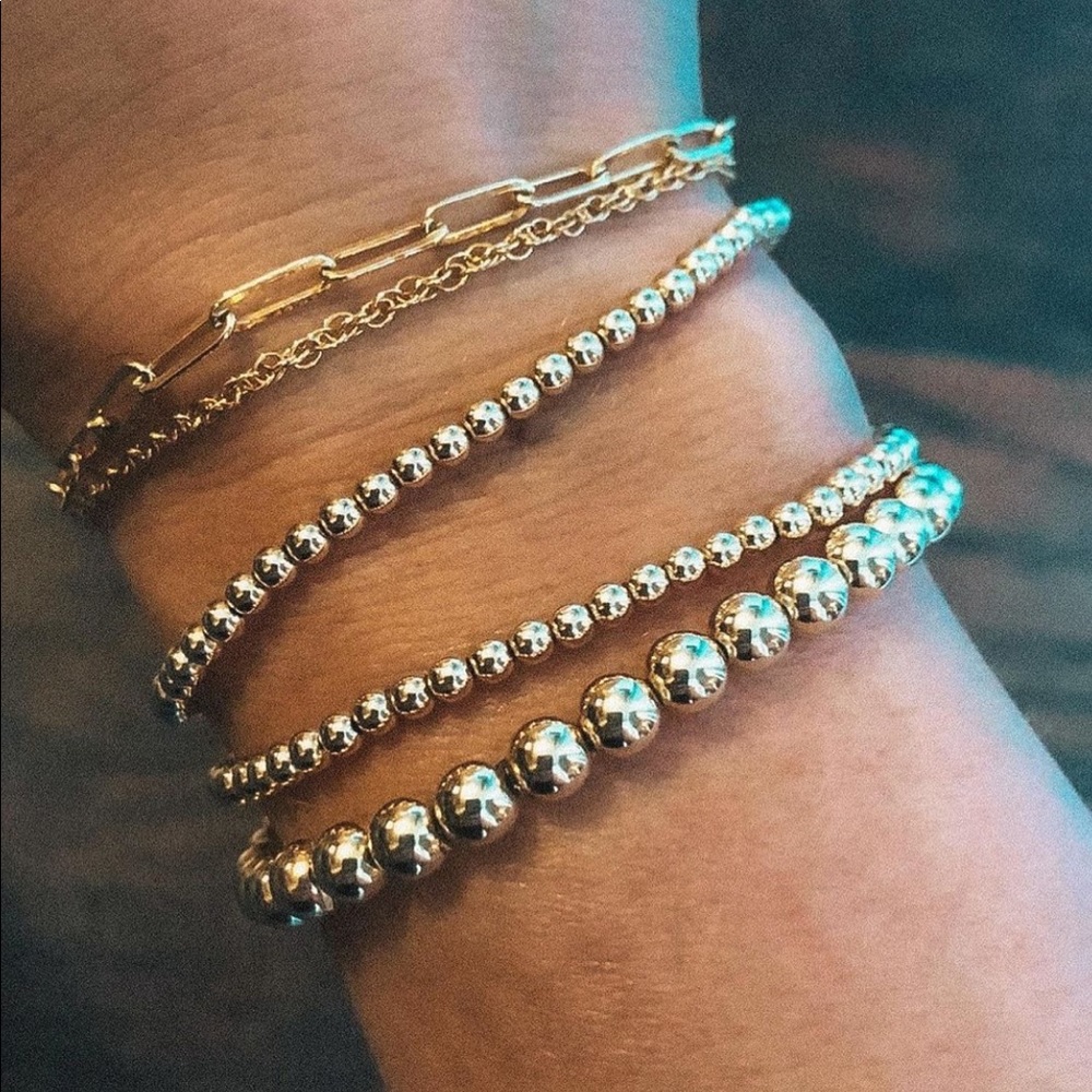 Gold bead gf bracelet 4mm